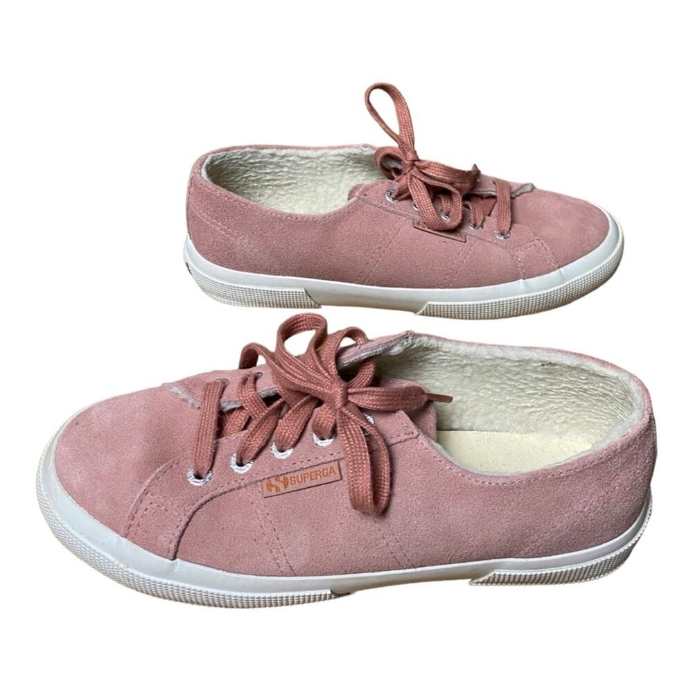 Superga fleece lined pink suede sneaker. Size 38 - Picture 5 of 6